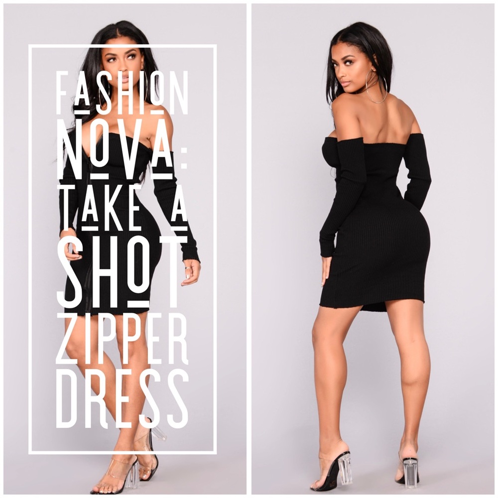 Take a Shot Zipper Dress